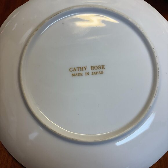 Cathy Rose Fine China 6.25" Bread Dessert Plates Set of 2 Pink Roses Made in Jap - Picture 5 of 5